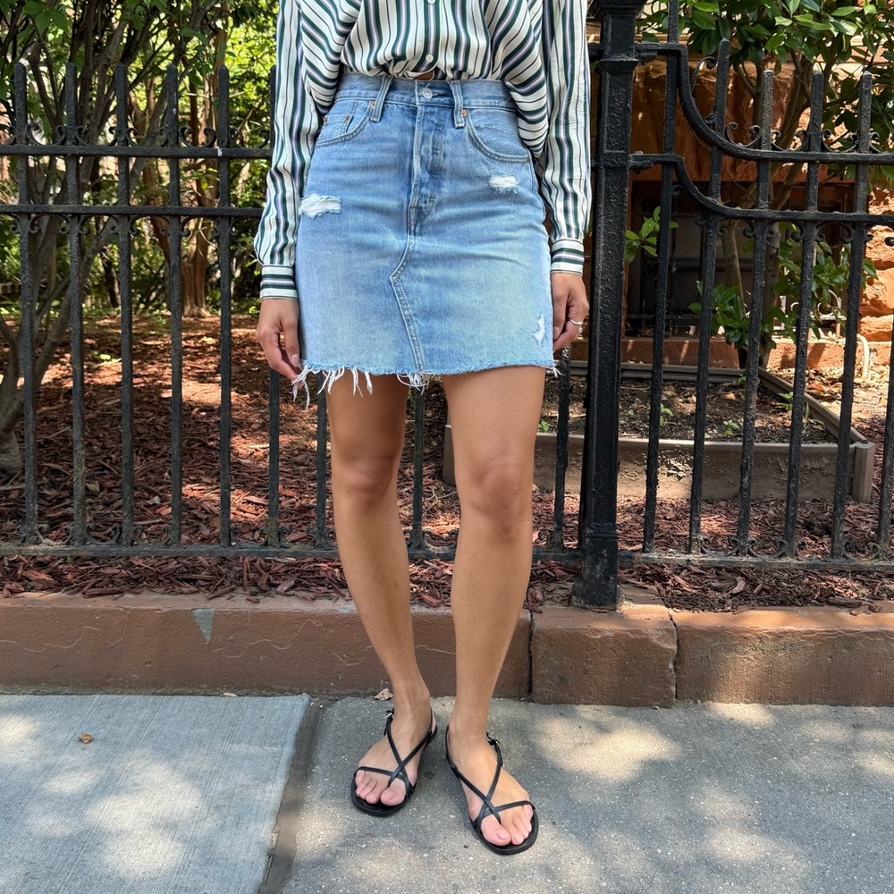 Levis Denim Distressed Skirt